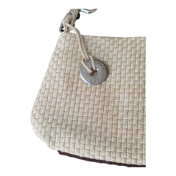 The Sak Small Nylon Woven‎ Cream Bag With Detachable Strap Clutch Or Shoulder - Picture 2 of 9